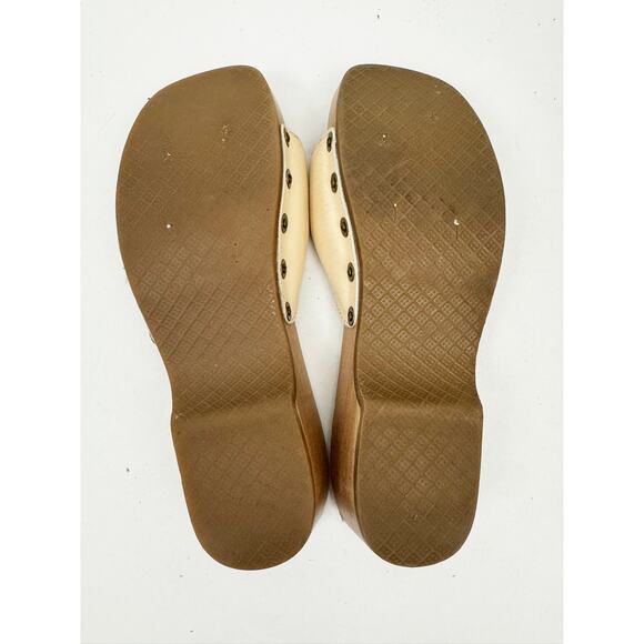 RE/DONE DR. SCHOLL'S IVORY LEATHER CLOGS - Picture 6 of 6